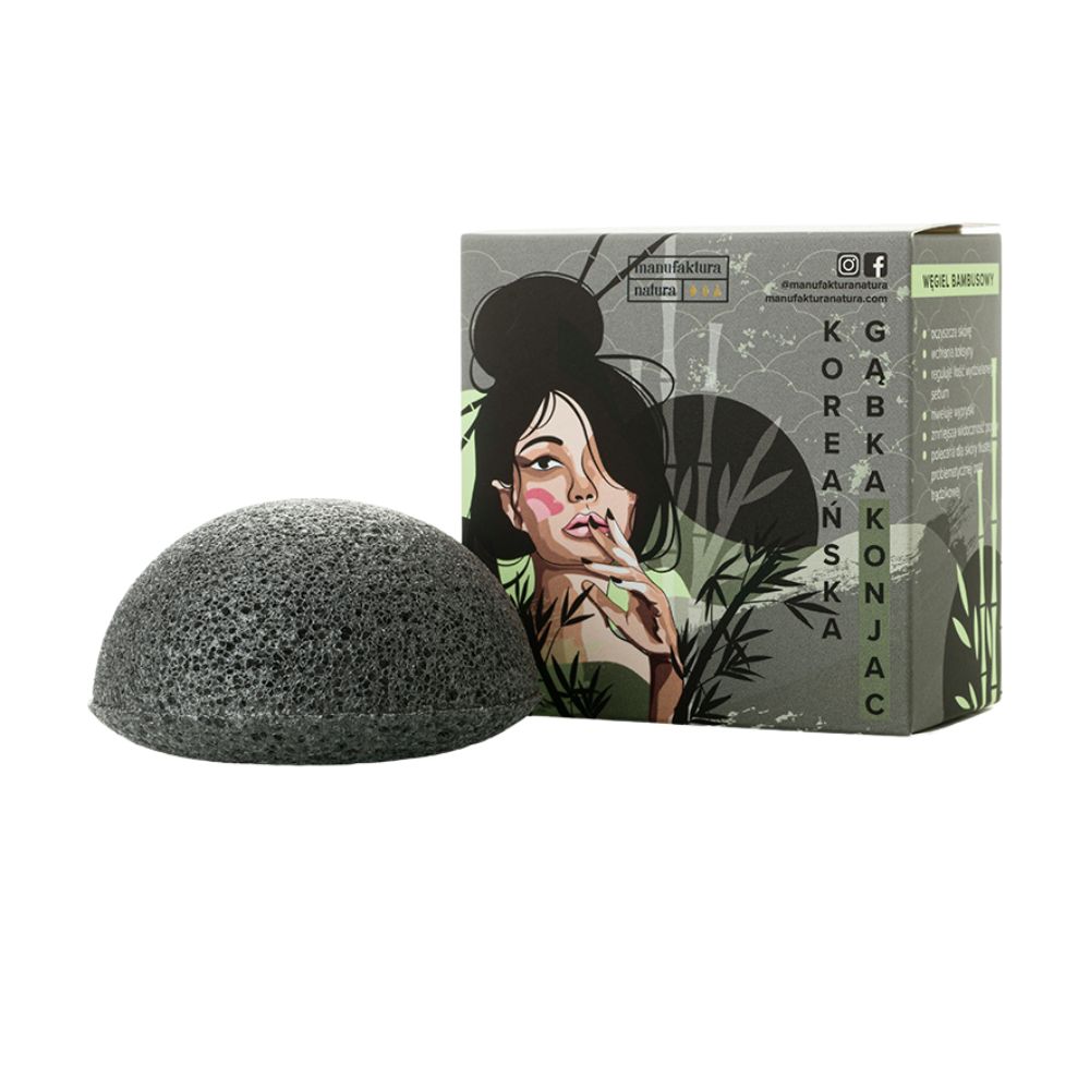 Manufaktura Natura gąbka konjac z węglem bambusowym, 1 szt.