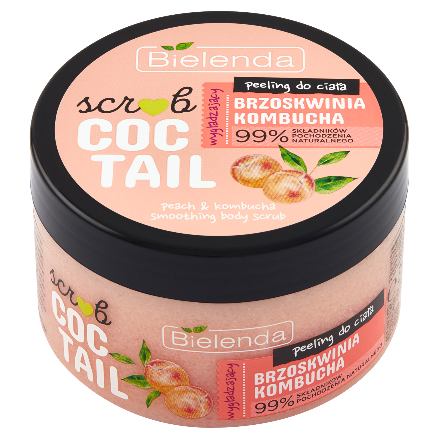 Bielenda Coctail Scrub wygładzający peeling do ciała brzoskwinia i kombucha, 350 g