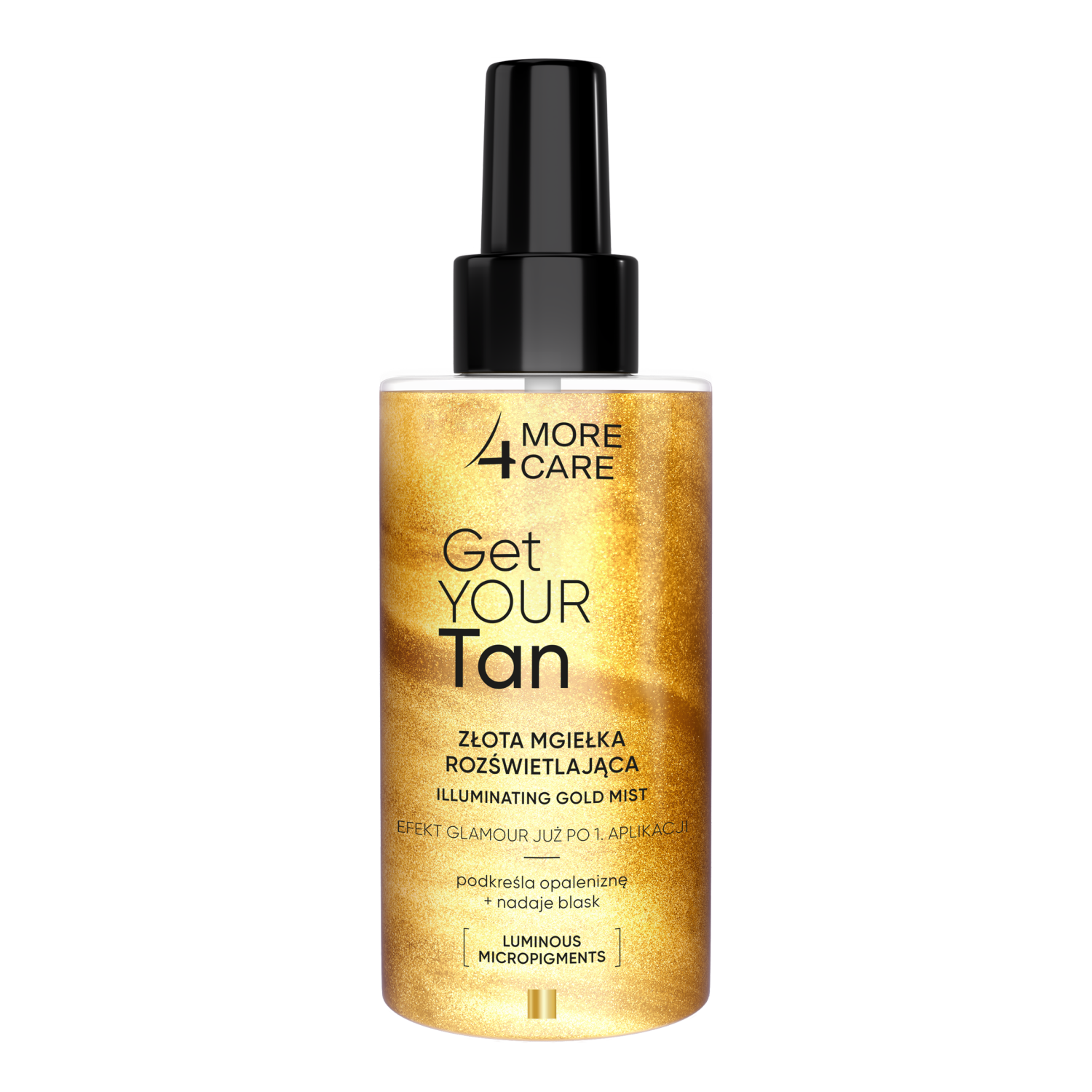 More4Care złota mgiełka rozświetlająca do ciała, 150 ml