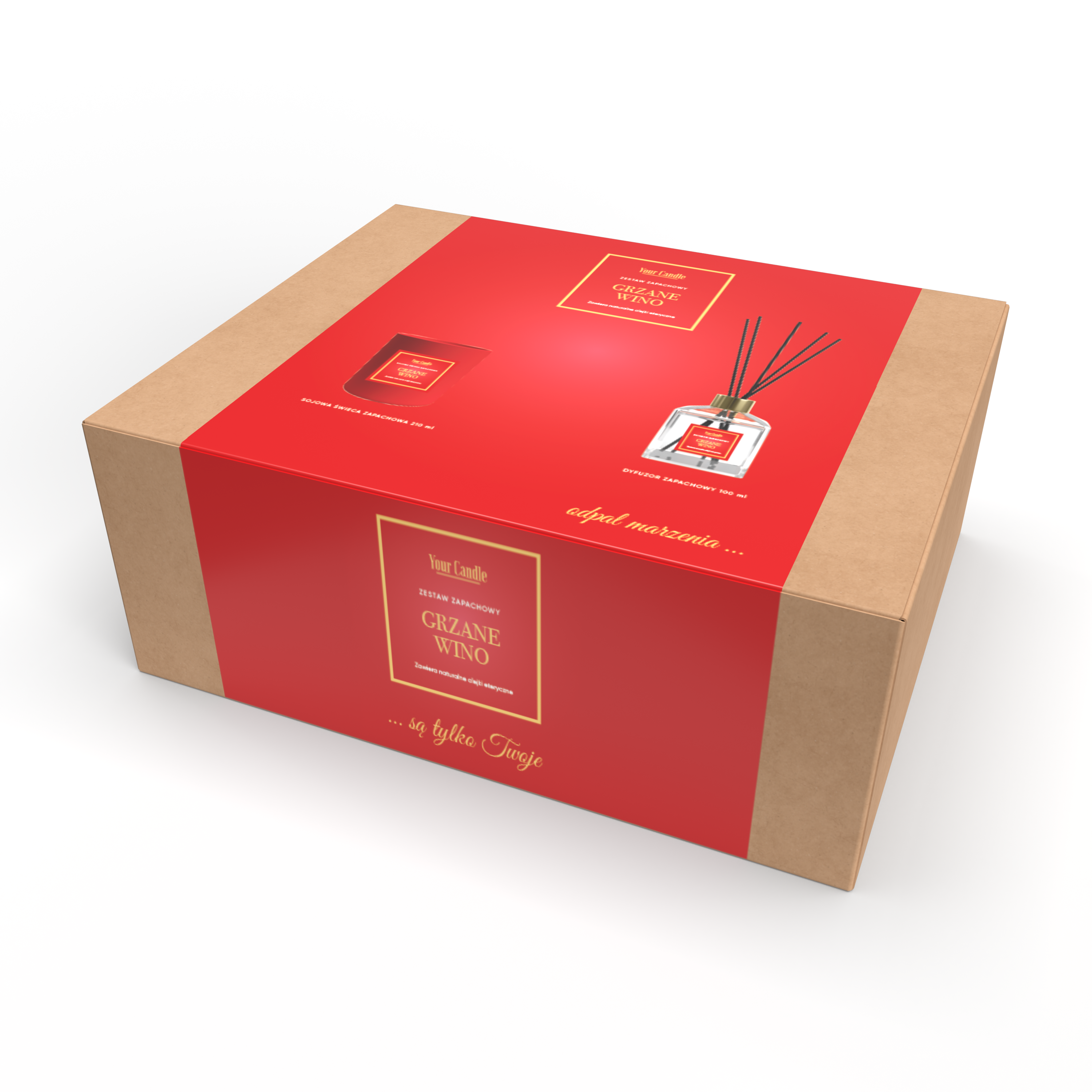 Your Candle zestaw prezentowy Grzane Wino: świeca zapachowa, 210 ml + dyfuzor zapachowy, 100 ml