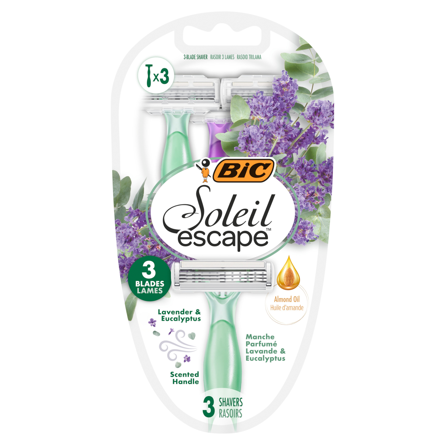 BIC Soleil Escape 3 maszynka do golenia, 3 szt./1 opak.