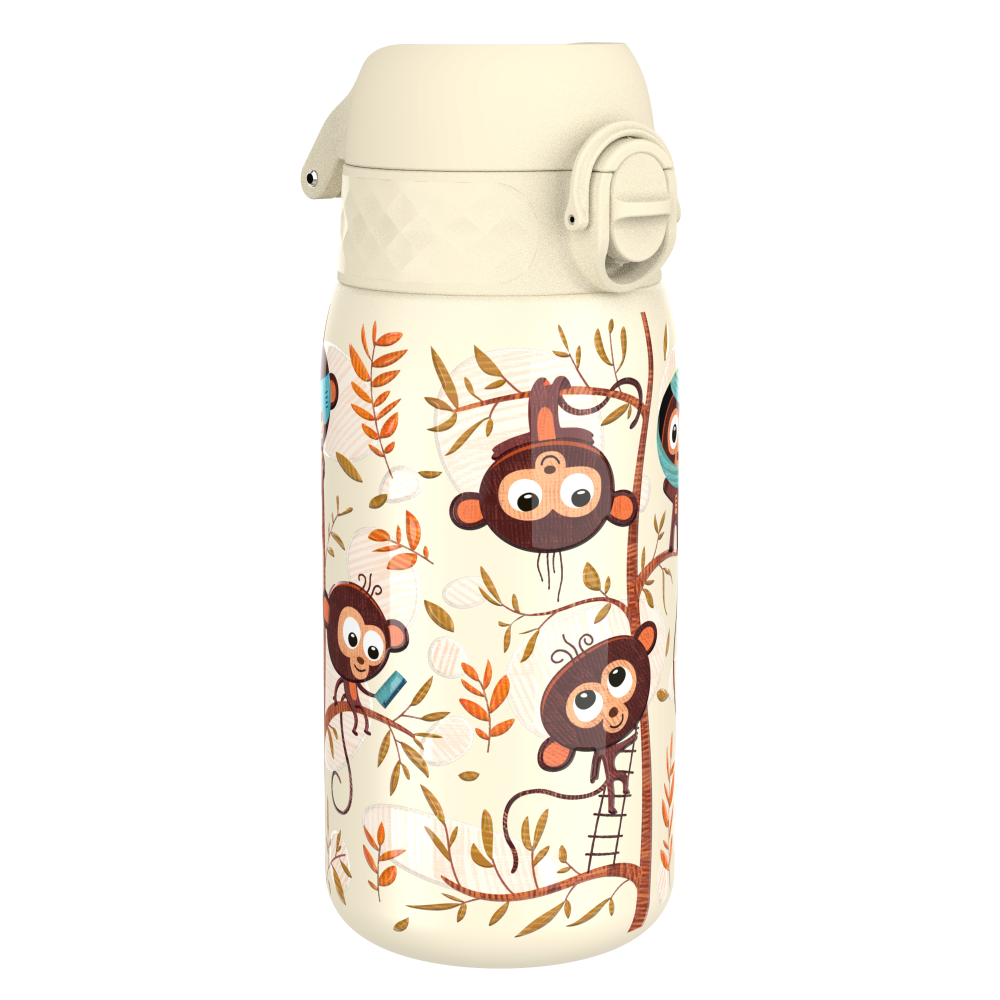 Ion8 bidon stalowy z ustnikiem, Kremowy Małpki, poj. 400 ml, 1 szt.