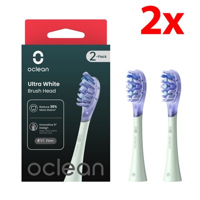 Oryginalna końcówka szczoteczki OCLEAN X Ultra White Zielony (2 szt.) (Usuwanie przebarwień)