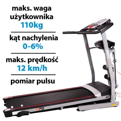 Bieżnia elektryczna HERTZ FITNESS Electra R70 920W 12km//h