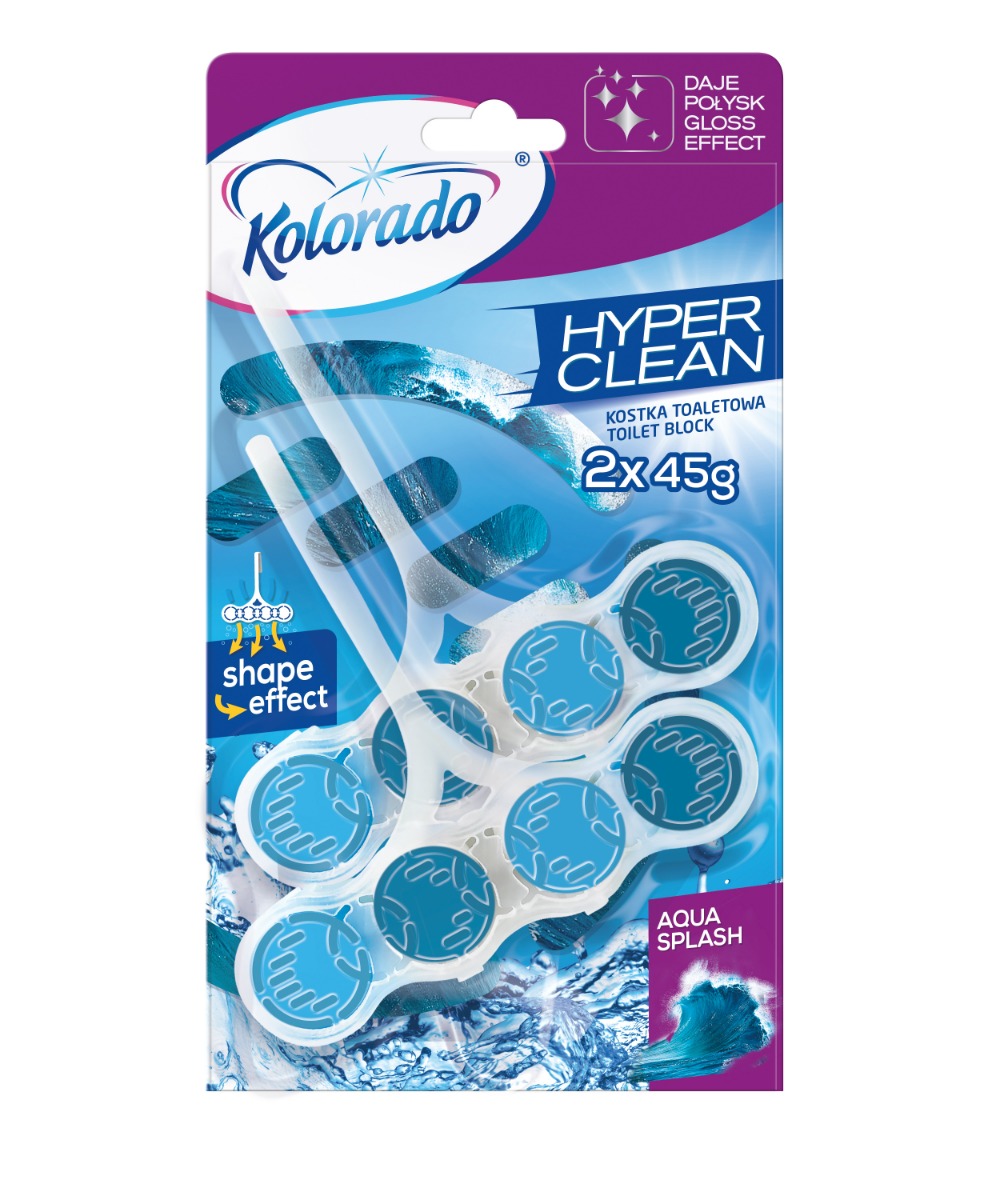 Kolorado Hyper Clean Kostka toaletowa w koszyczku Aqua Splash, 3 szt.
