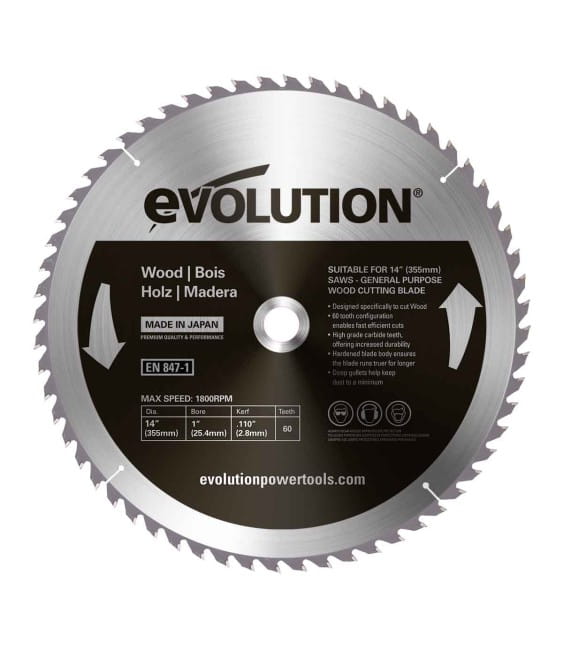 Piła widiowa do cięcia drewna 355 mm / 60z EVOLUTION