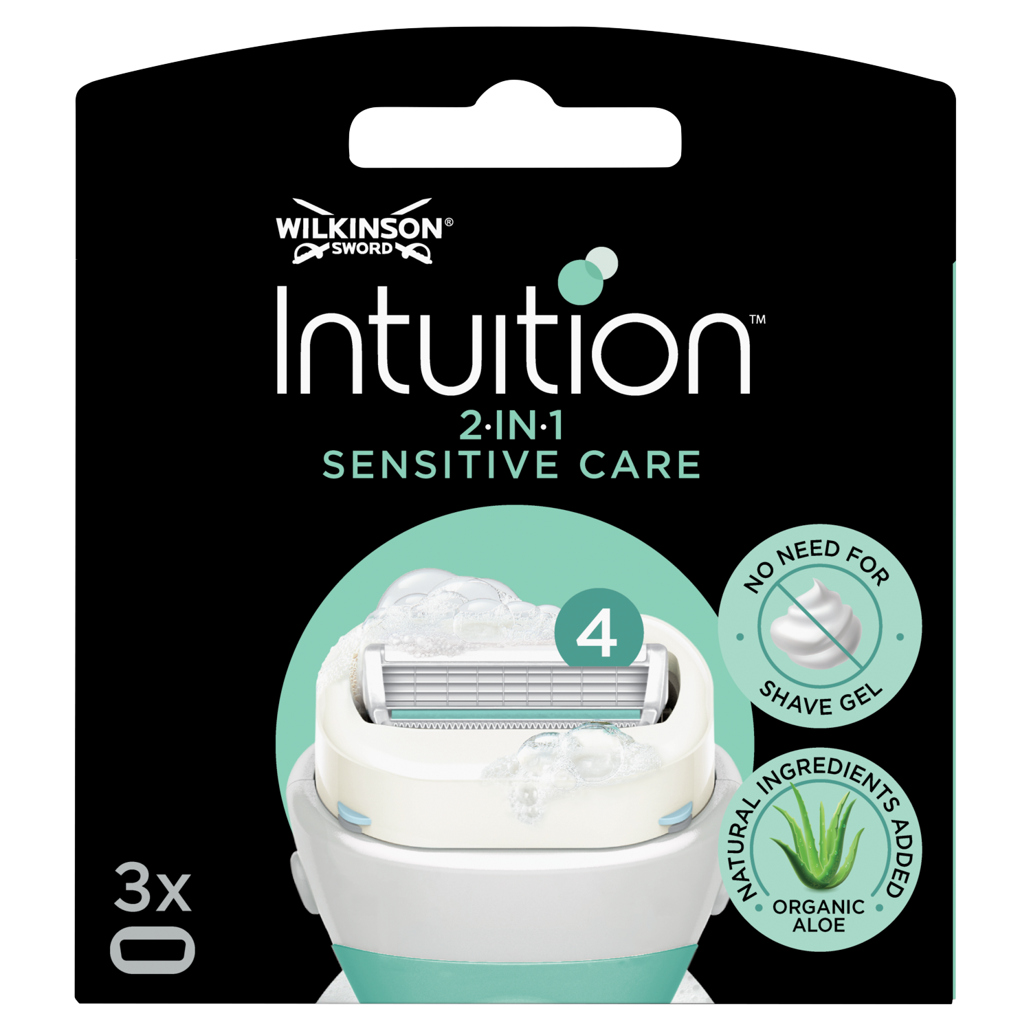 Wilkinson Sword Intuition Sensitive Care wkłady do maszynki do golenia, 3 szt./1 opak.