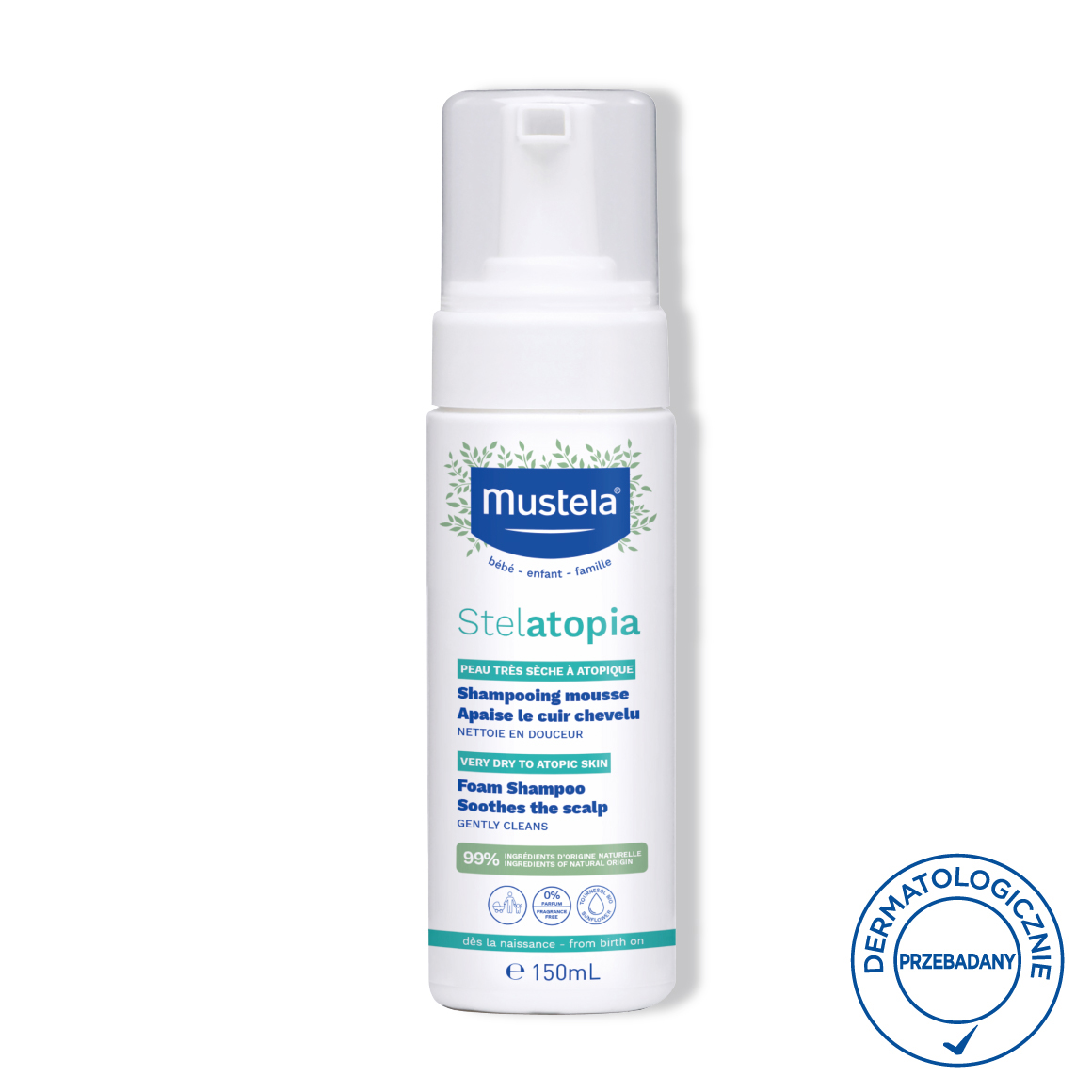 Mustela Stelatopia szampon w piance dla dzieci, 150 ml