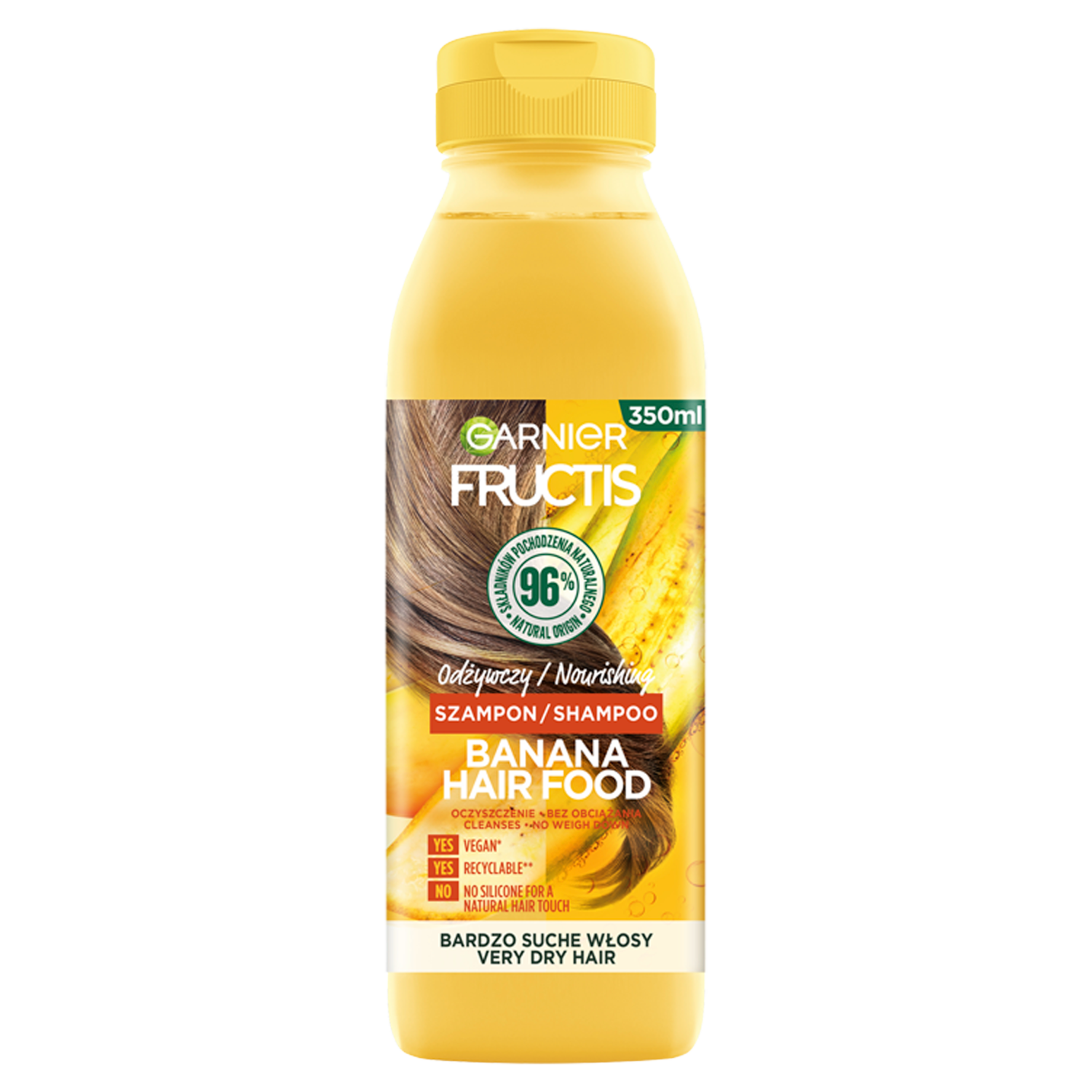 Garnier Fructis Banana Hair Food odżywczy szampon do włosów, 350 ml