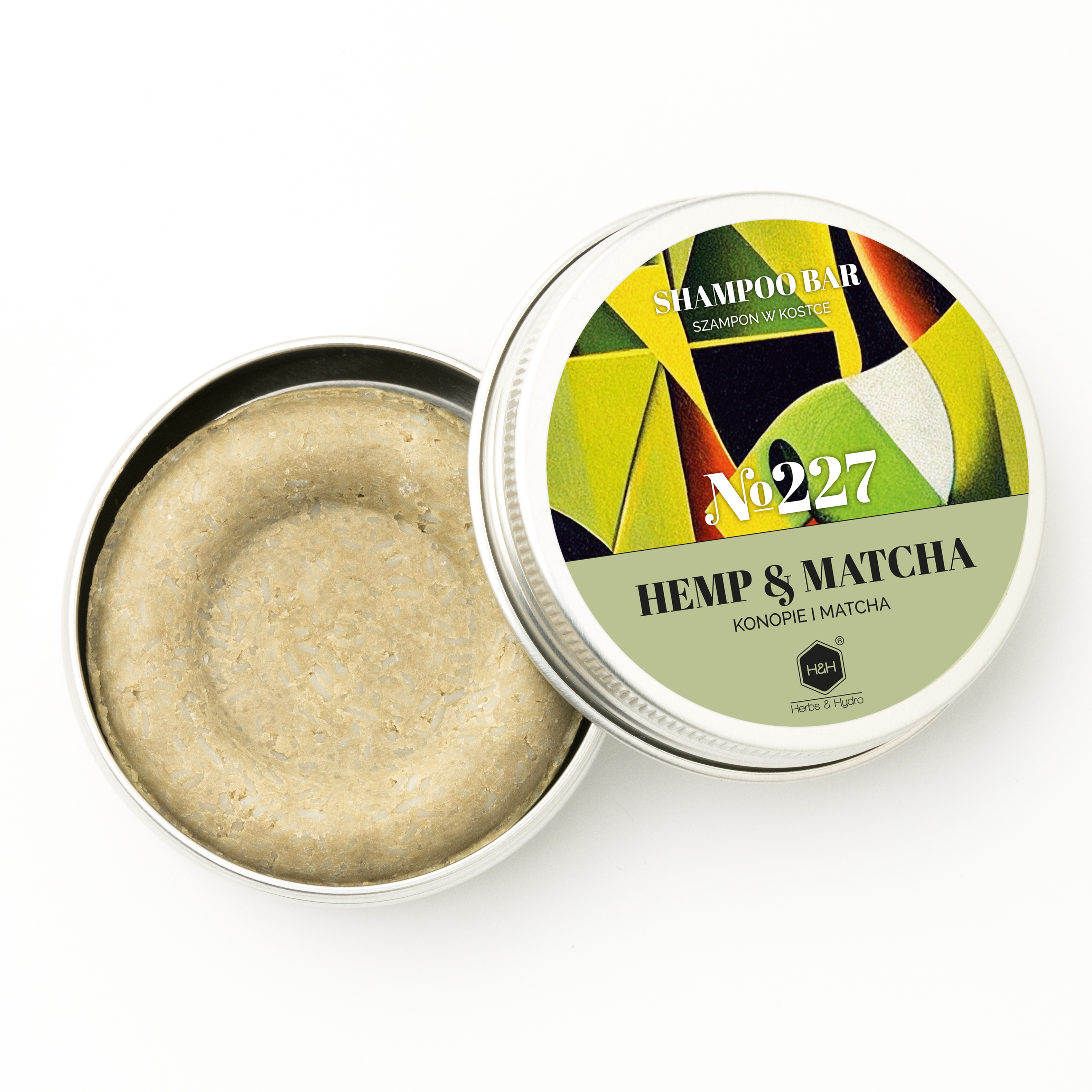 Herbs&Hydro Matcha szampon do włosów w kostce, 55 g