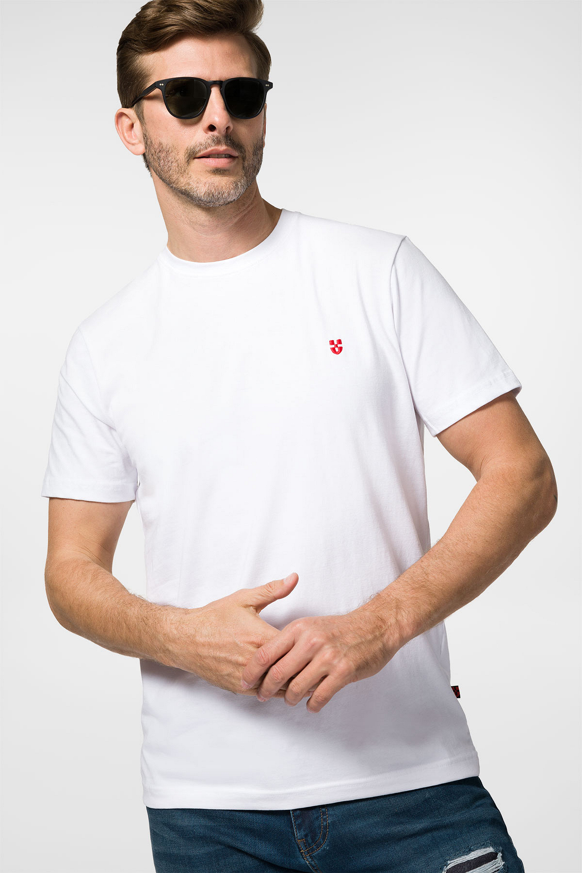 Próchnik - T-shirt Biały z Haftem Bawełniany PM2