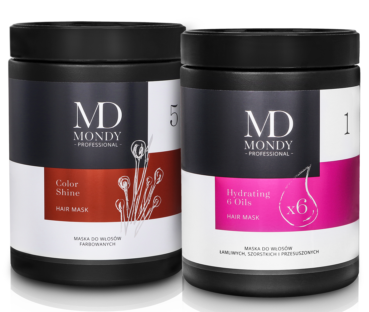 Mondy zestaw: maska do włosów Color Shine, 1000 ml + maska do włosów Hydrating 6 Oils, 1000 ml