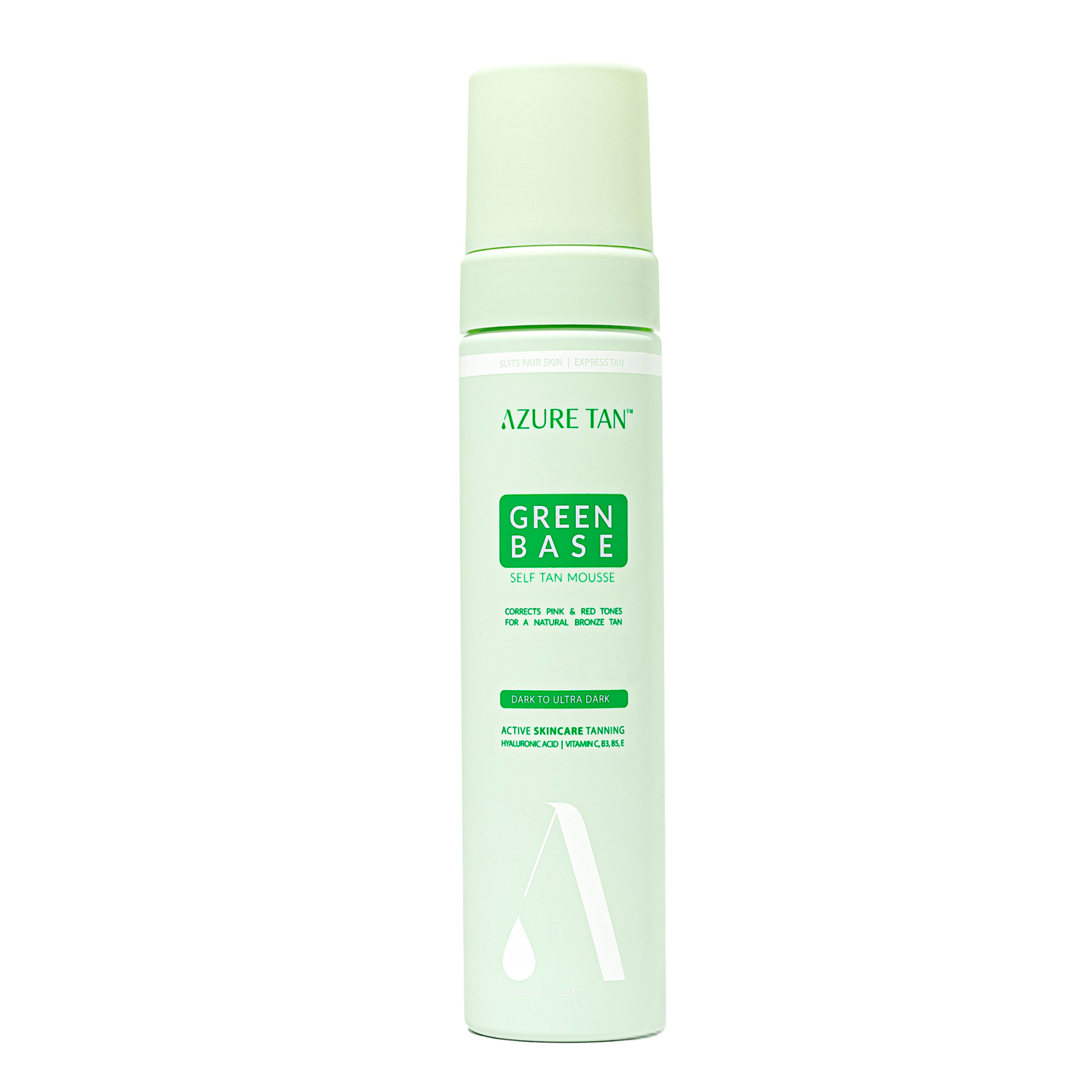 Azure Tan Green Base pianka samoopalająca do ciała zielona baza od medium do ultra, 200 ml
