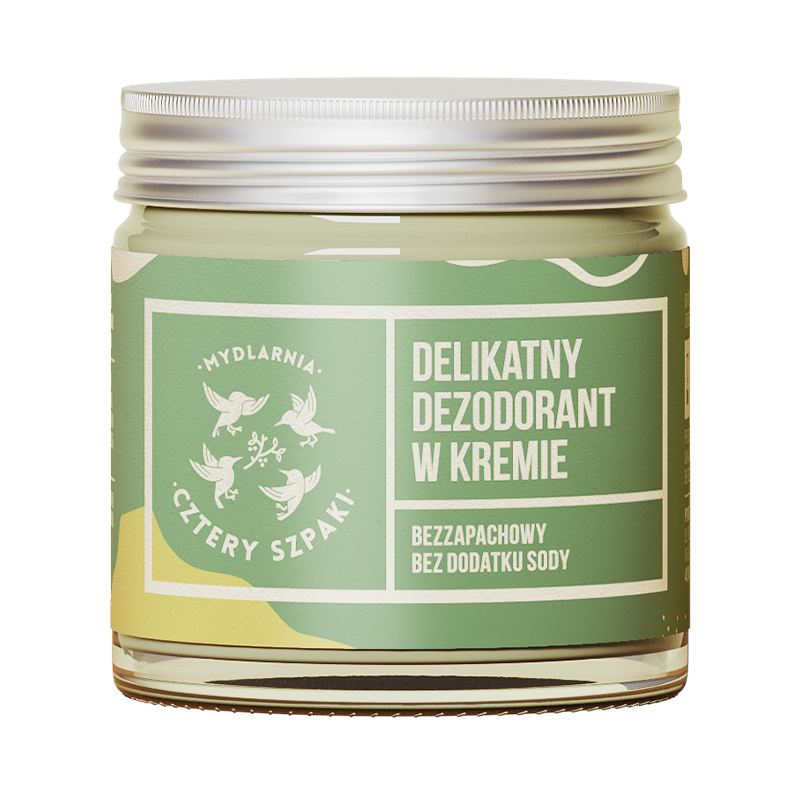 Mydlarnia Cztery Szpaki delikatny dezodorant w kremie bez dodatku sody bezzapachowy, 60 ml