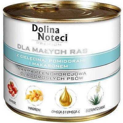 Karma dla psa DOLINA NOTECI Premium z cieleciną, pomidorami i makaronem 185 g