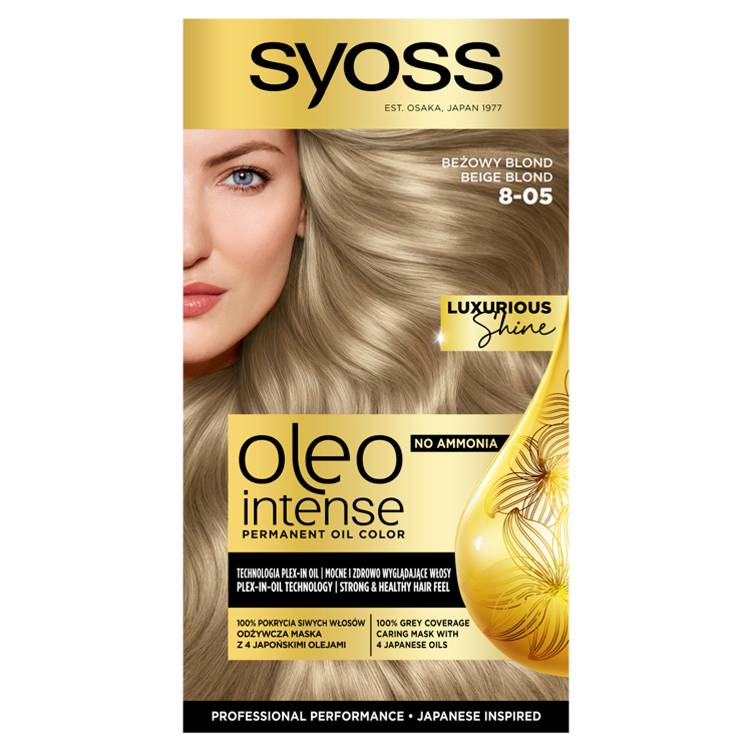 Syoss Oleo Intense farba do włosów bez amoniaku 8-05 beżowy blond, 1 opak.