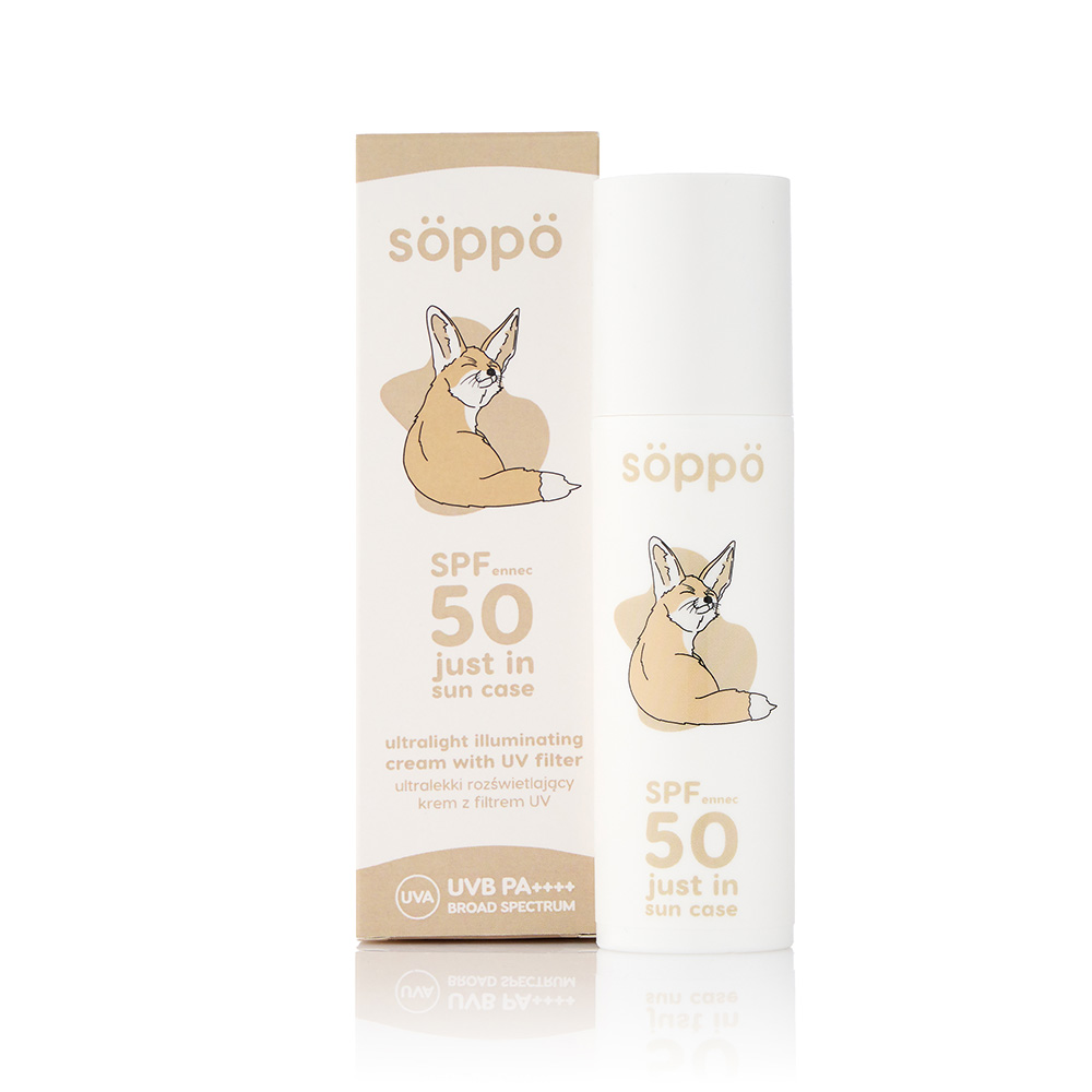 Söppö SPFennec ultralekki krem z filtrem UV50 z efektem GLOW PA++++ PPD 25,6, 50 ml