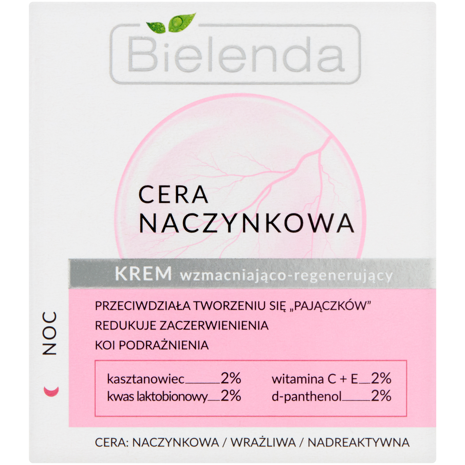 Bielenda Naczynkowa wzmacniający krem do twarzy na noc, 50 ml