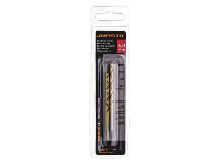 Wiertło do metalu HSS-G TIN 5,0 x 86 mm (2 szt.) JUFISTO