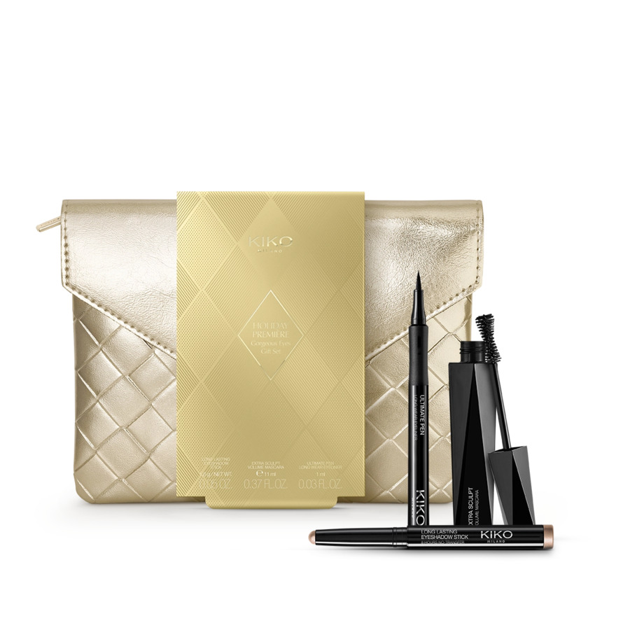 Kiko Milano Holiday Première Eyes Gift Set zestaw: eyeliner w pisaku 01, 1 ml + cień do powiek w sztyfcie 05, 1,6 g + tusz do rzęs, 11 ml