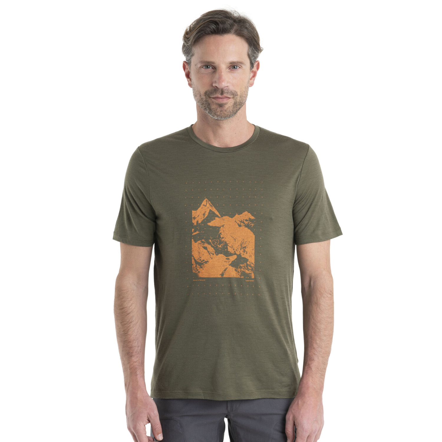 Męska koszulka termoaktywna Icebreaker Merino 150 Tech Lite II SS Tee Peak Grid loden - XL