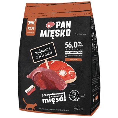 Karma dla kota PAN MIĘSKO Wołowina z jeleniem 400 g