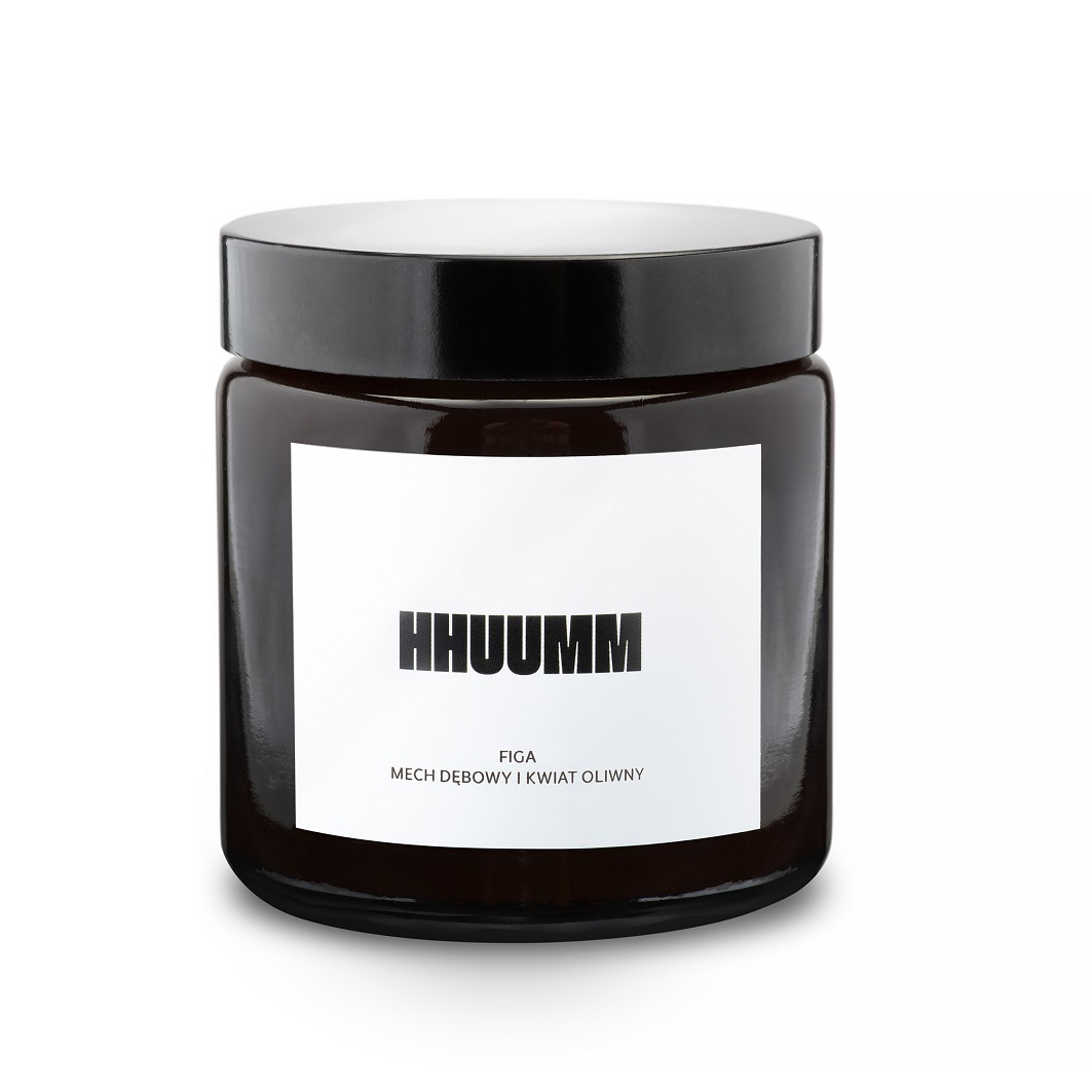 Hhuumm Premium świeca sojowa 05S, figa, mech dębowy, kwiat oliwny, 120 ml