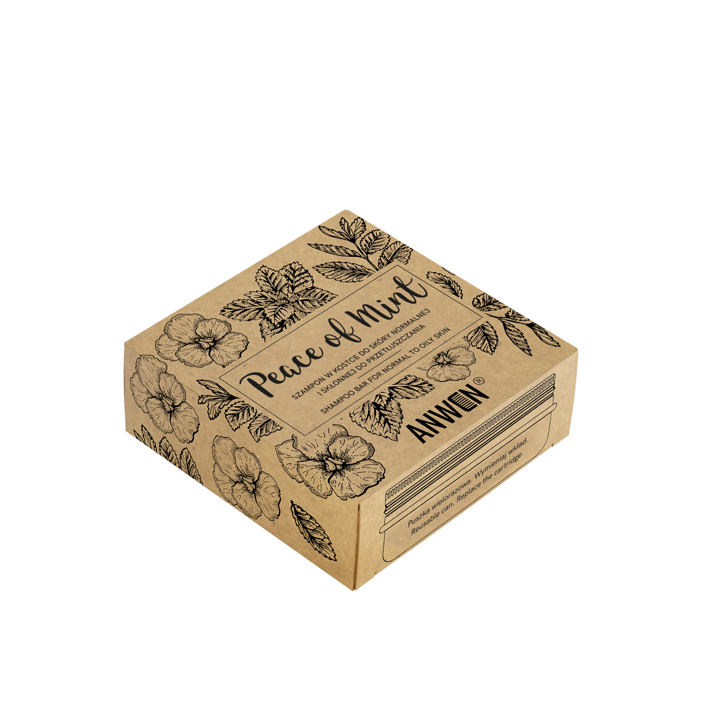 Anwen Peace Mint szampon w kostce do włosów, 75 g