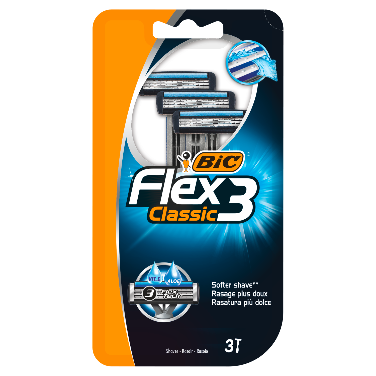 BIC Flex3 Classic jednoczęściowe maszynki do golenia, 3 szt. /1 opak.