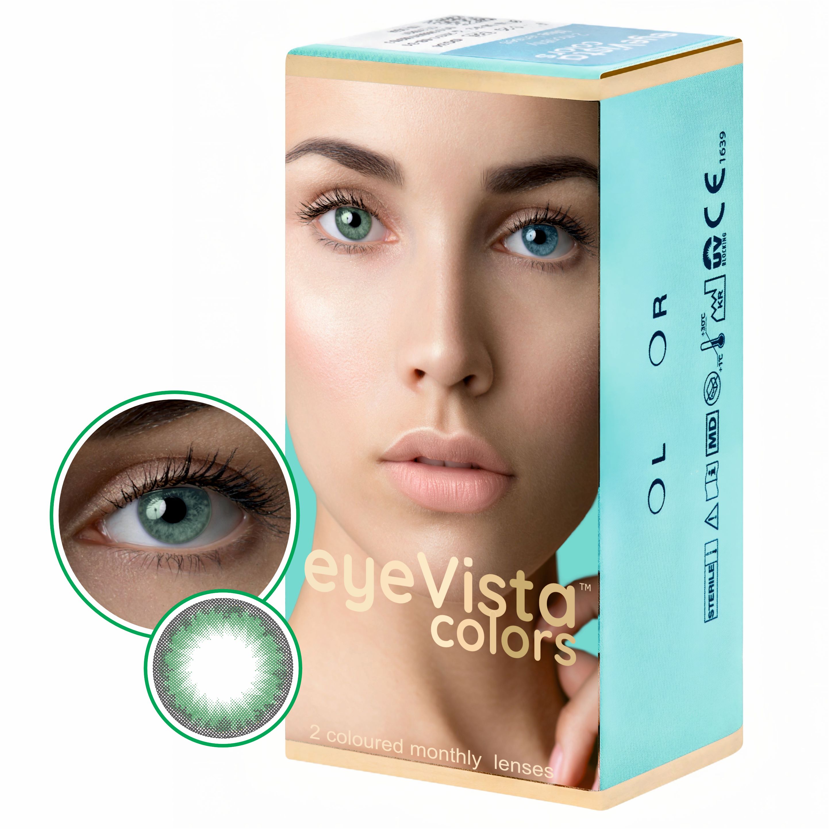 EyeVista Colors Green soczewki kontaktowe moc -1.00, 2 szt./1 opak.