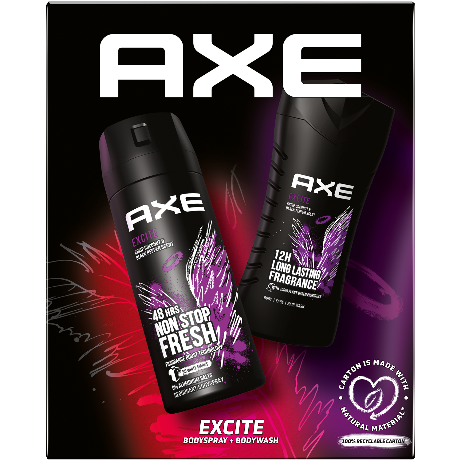 Axe Excite zestaw: żel pod prysznic, 250 ml + perfumowany dezodorant do ciała, 150 ml