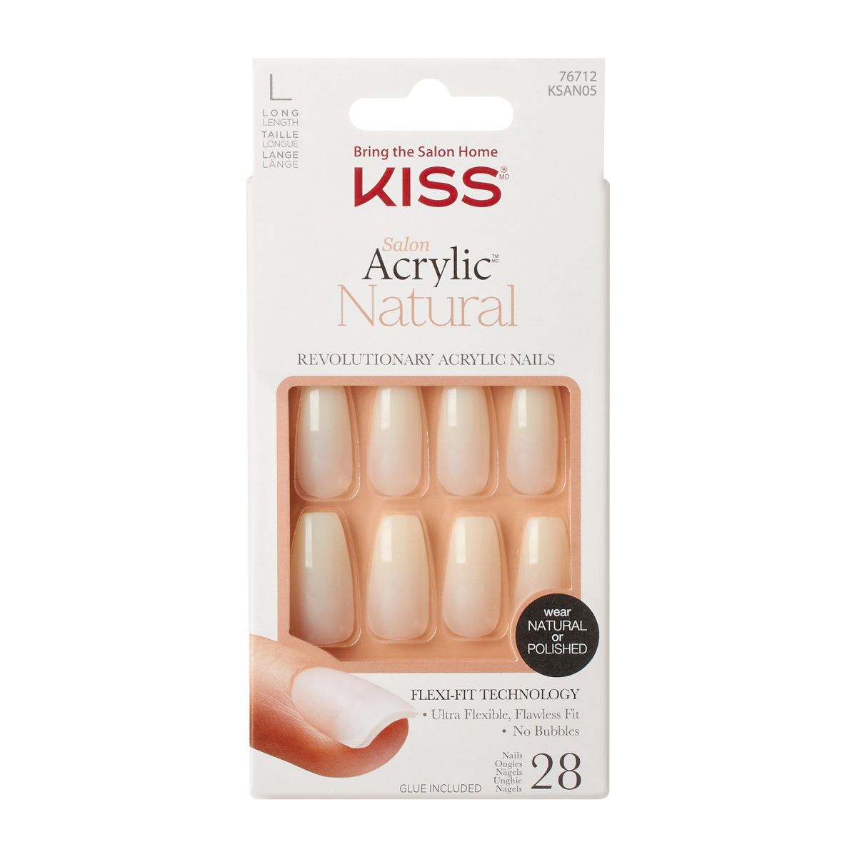 Kiss Natual Nails sztuczne paznokcie strong, 1 opak.
