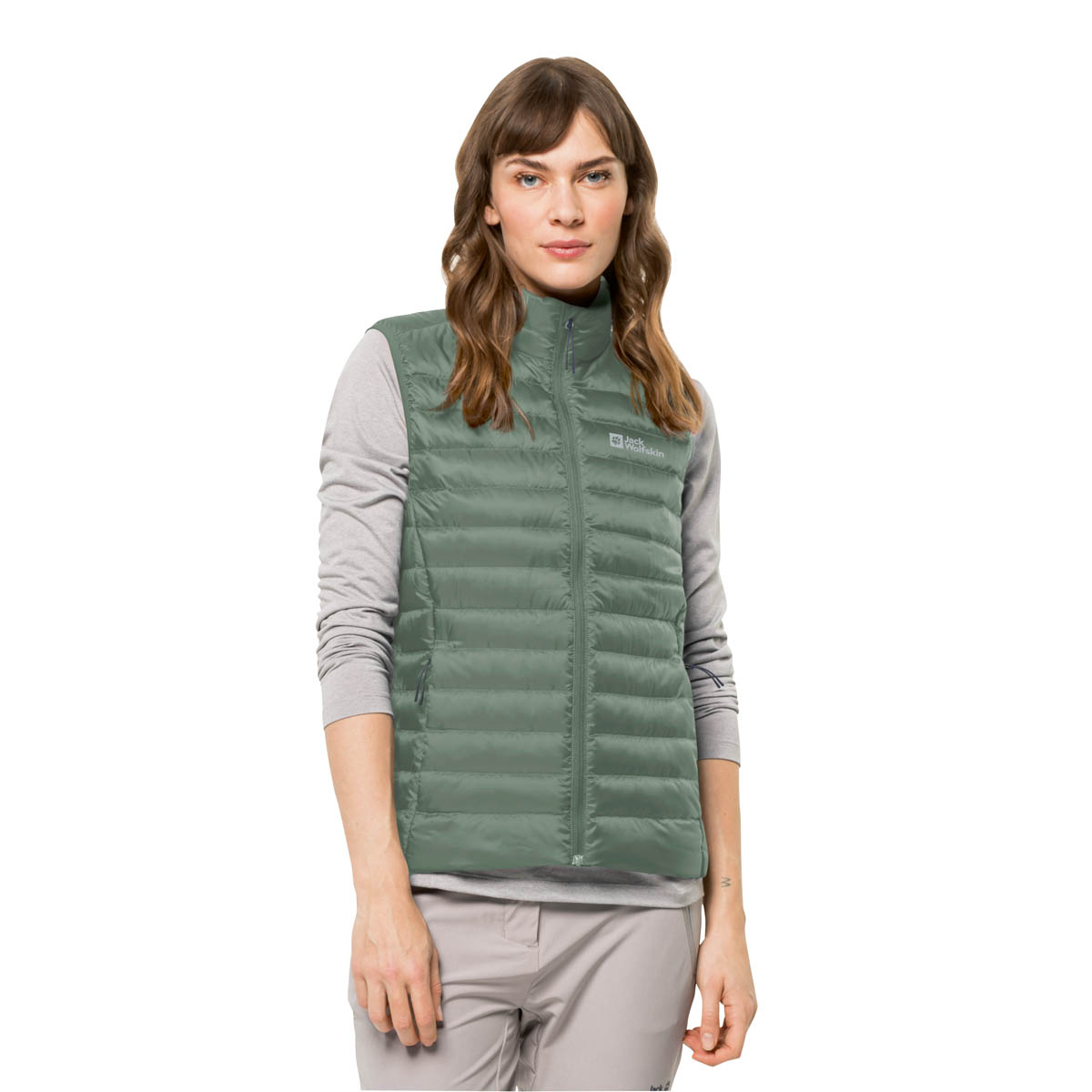 Damska kamizelka puchowa Jack Wolfskin PACK & GO DOWN VEST W picnic green - S
