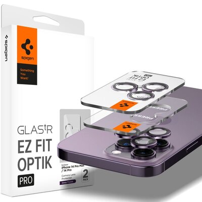 Szkło hartowane na obiektyw SPIGEN Optik.Tr Ez Fit do Apple iPhone 14 Pro/14 Pro Max Fioletowy