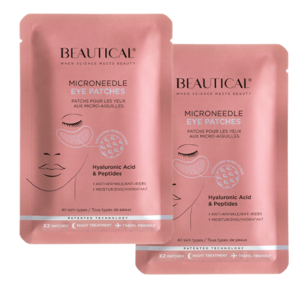 Beautical płatki pod oczy z mikroigiełkami, kwasem hialuronowym i peptydami, 2x2 szt./1 opak.