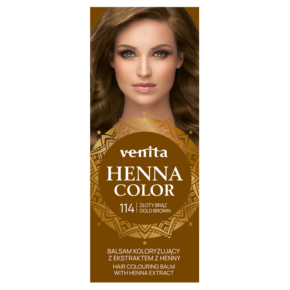 Venita Henna Color balsam koloryzujący z ekstraktem z henny do włosów 114 złoty brąz, 75g