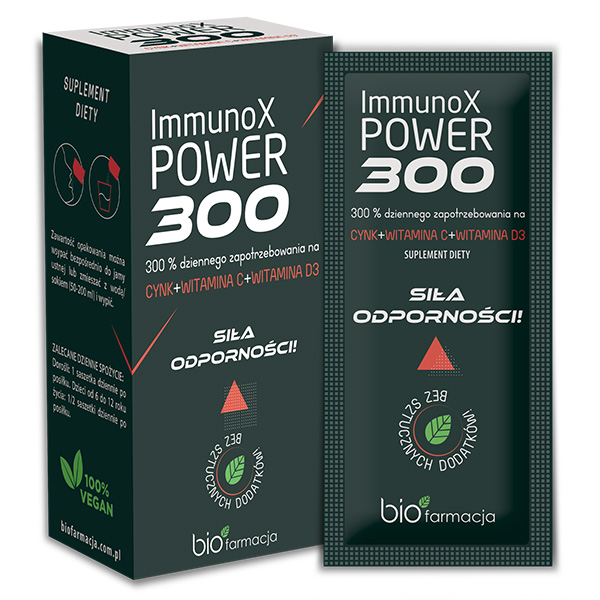 Biofarmacja ImmunoX Power 300  suplement diety, 14 sasz./1 opak.