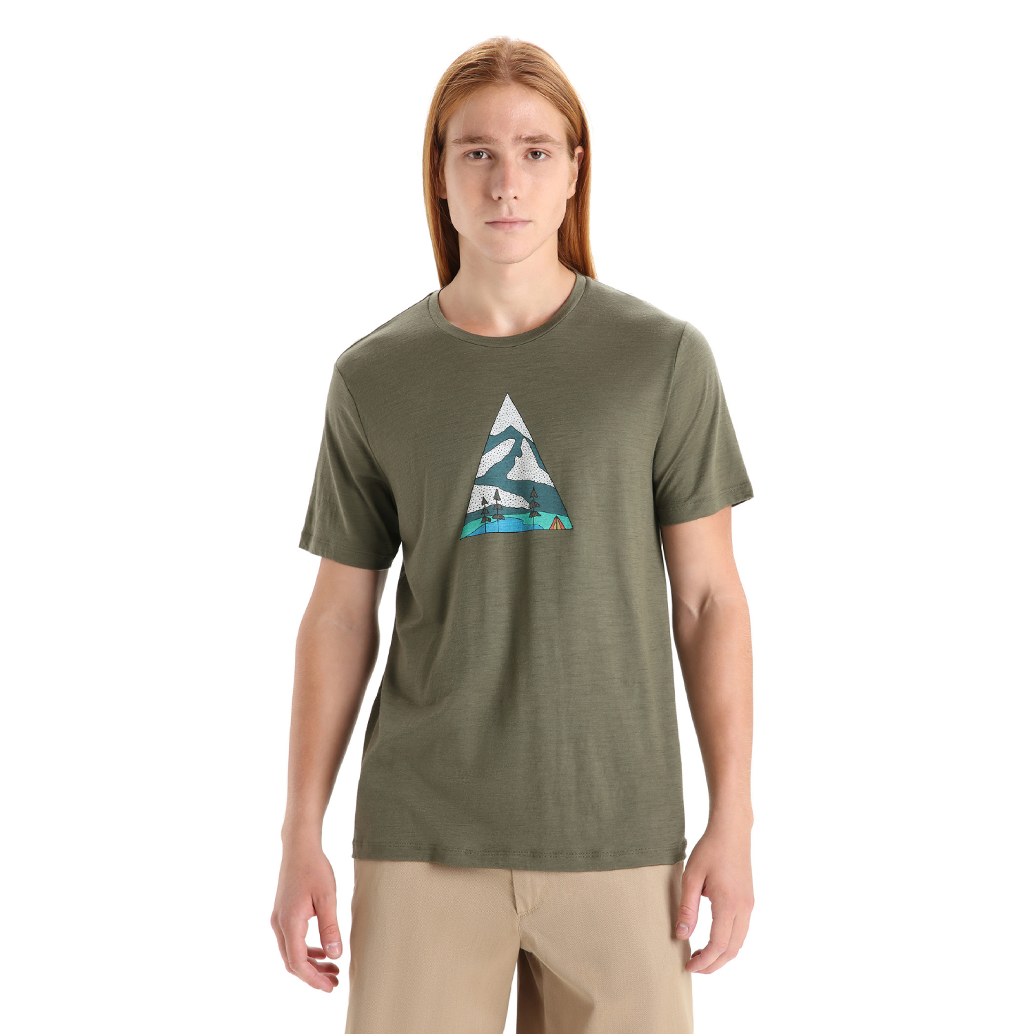 Męska koszulka termoaktywna Icebreaker Tech Lite II SS Tee Camping Grounds loden - XL