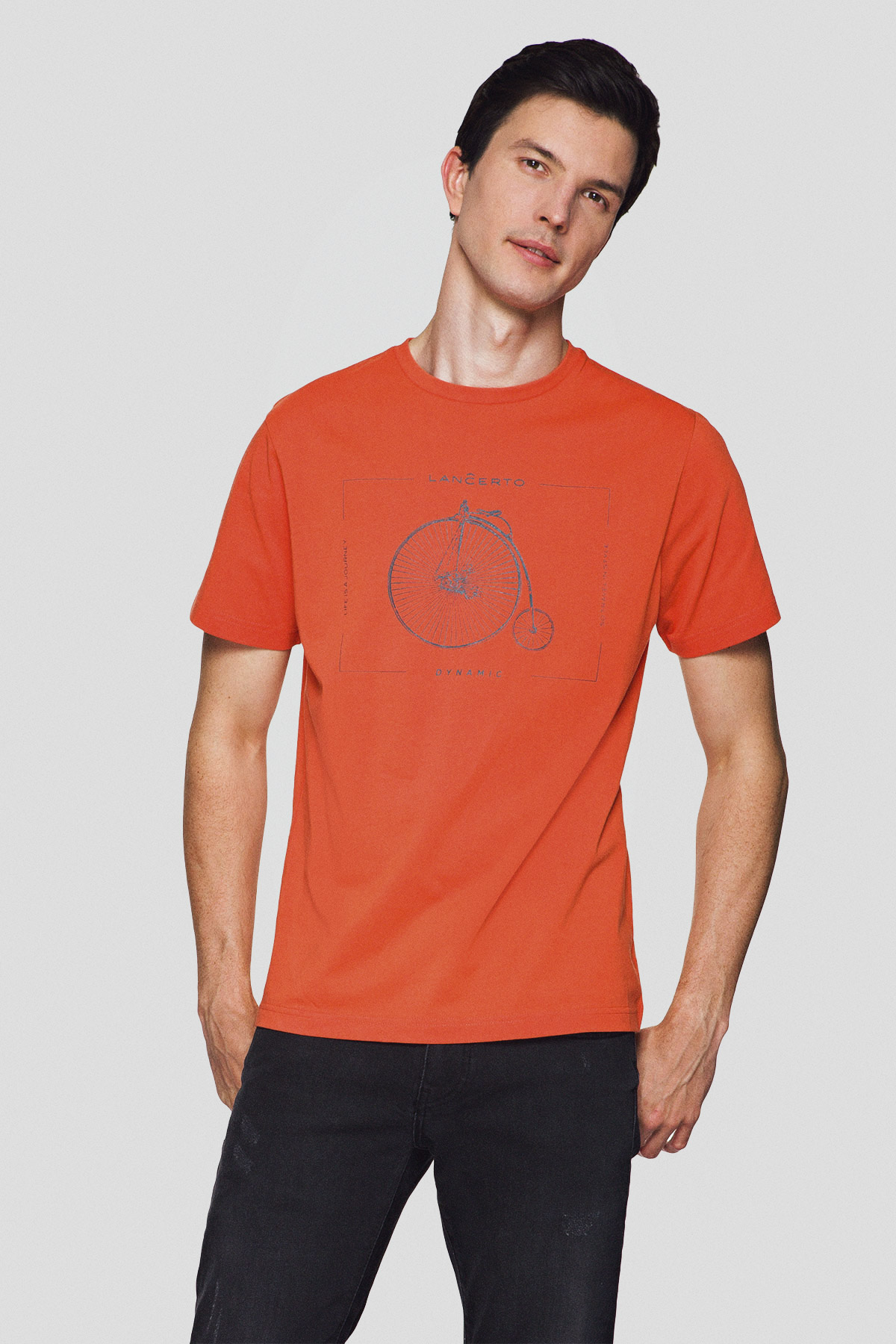 Lancerto Koszulka Łososiowa Bawełniana Leon