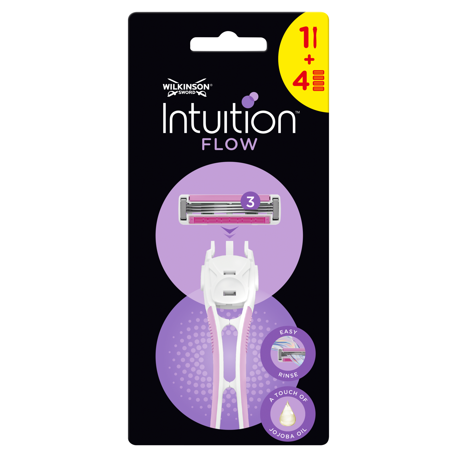 Wilkinson Sword Intuition Flow maszynka do golenia, 1 szt. + wkłady, 4 szt./1 opak.