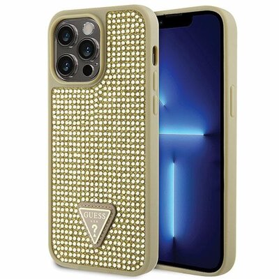 Etui GUESS Rhinestone do Apple iPhone 14 Pro Max Złoty