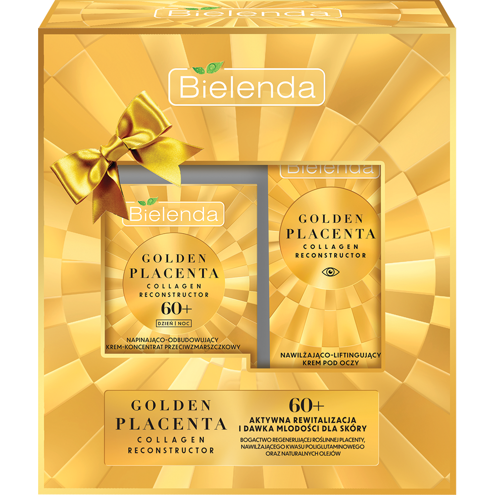 Bielenda Golden Placenta zestaw: krem do twarzy 60+ na dzień i noc, 50 ml + krem pod oczy, 15 ml