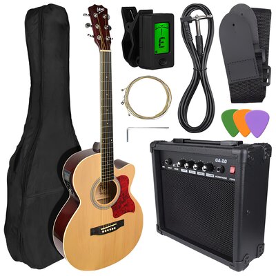 Gitara elektroakustyczna V-TONE Eag Set NT + wzmacniacz gitarowy Naturalny