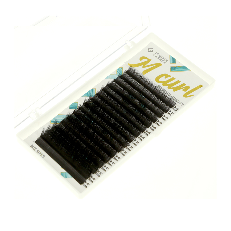 Looksus Lashes rzęsy do przedłużania, skręt M, grubość 0,07, mix 7-13mm, 1 opak.
