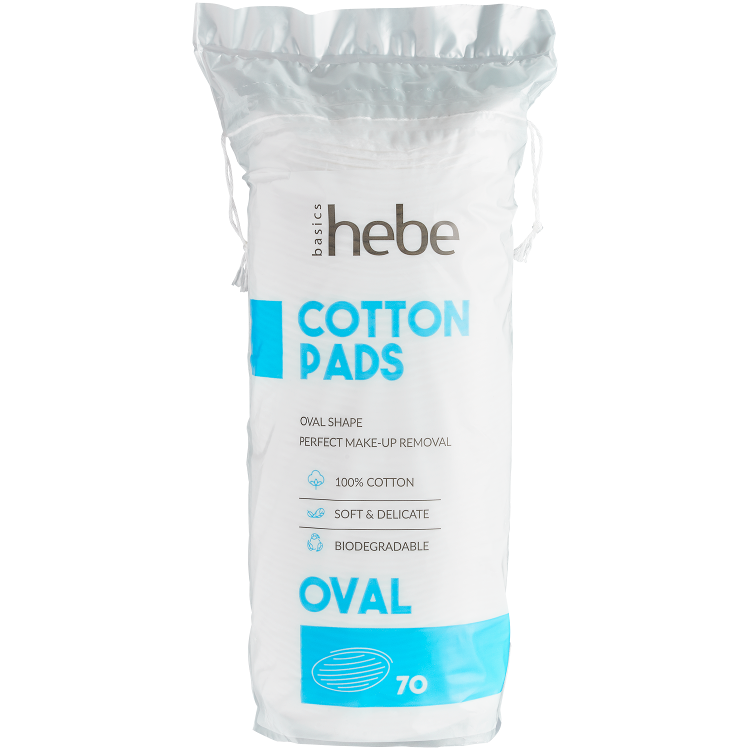 Hebe Basics Cotton Pads płatki kosmetyczne owalne, 70 szt./1 opak.