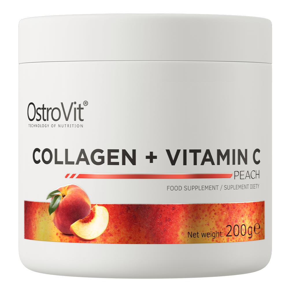 OstroVit Kolagen + Witamina C suplement diety o smaku brzoskwiniowym, 200 g