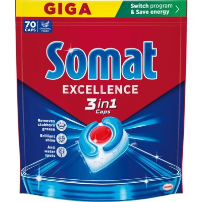 Kapsułki do zmywarki SOMAT Excellence Caps 3w1 - 70 szt.