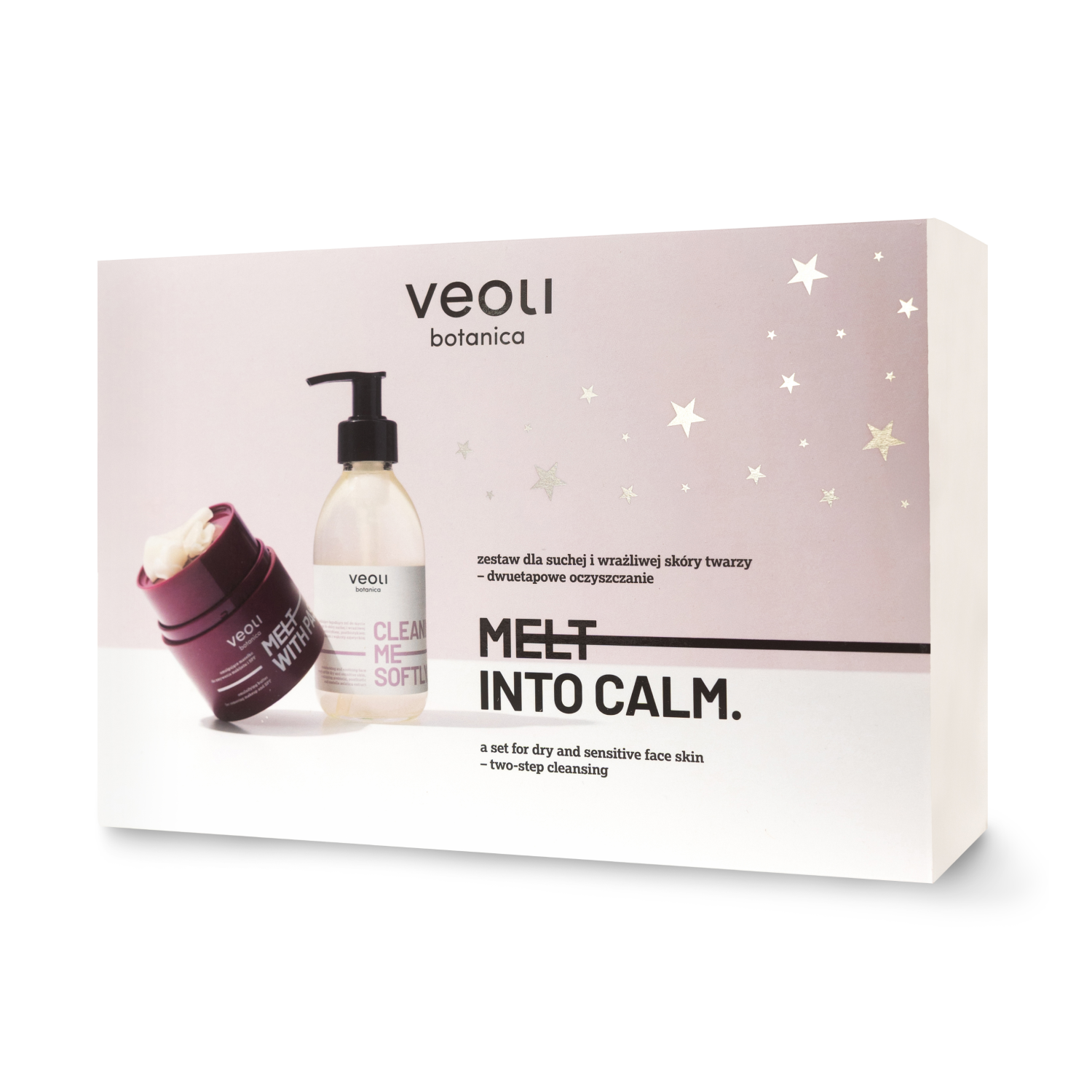 Veoli Botanica MELT INTO CALM zestaw: masełko do demakijażu, 40 g + żel do mycia twarzy, 190 ml
