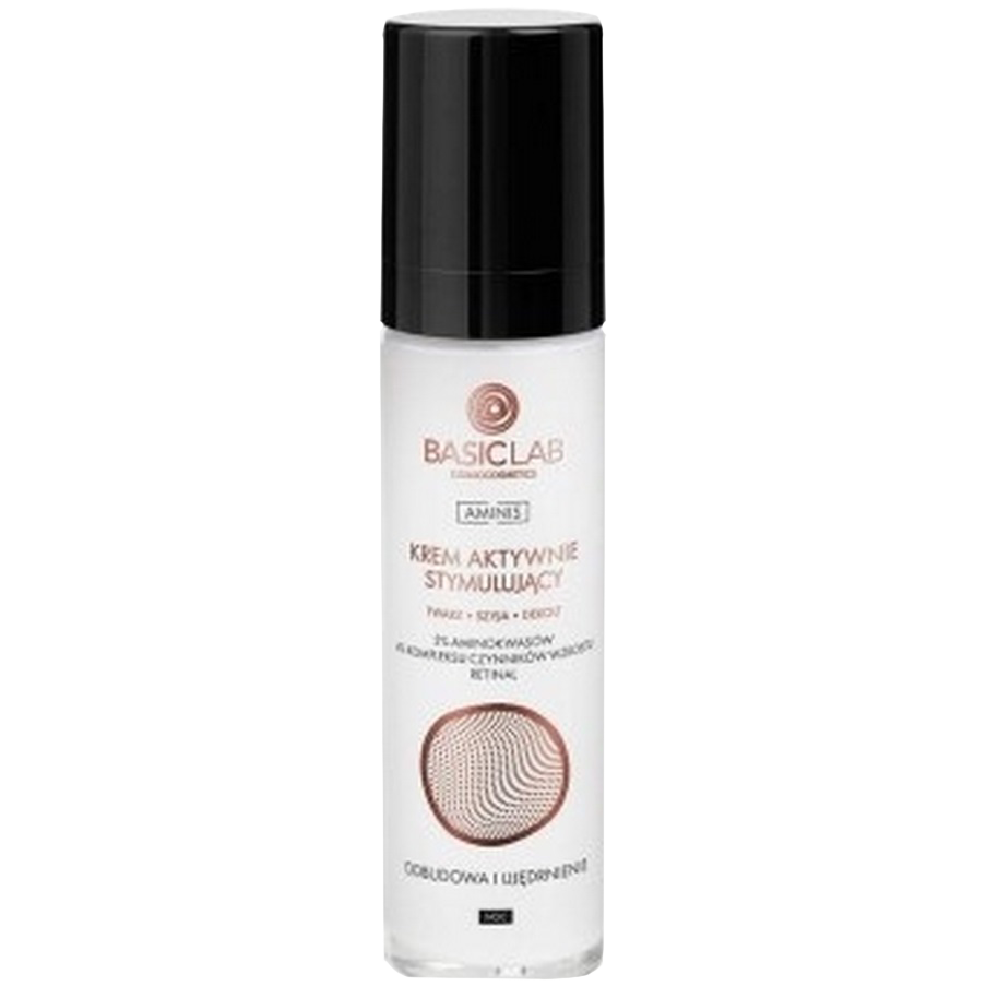 Basiclab Aminis krem aktywnie stymulujący do twarzy, szyi i dekoltu na noc, 50 ml