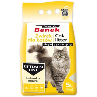 Żwirek dla kota SUPER BENEK Optimum Naturalny 5 L